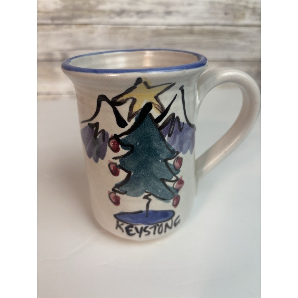 Handmade Colorado, Keystone pottery mug, large Christmas Tree - Picture 7 of 7